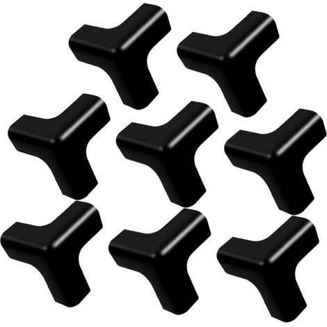 Lot de 8 Protège-Coins de Table en PVC Souple Noir, Protection d'angle Anti-Collision pour Bureaux et Meubles, Sécurité Garçon et Filles et Animaux, Facile à Installer (1/5)