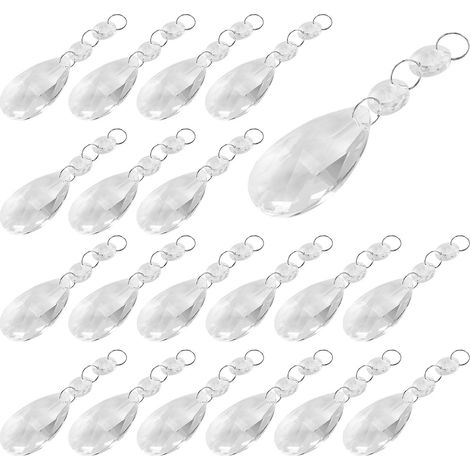 20 cristaux pour lustre, pendentifs en cristal transparent en forme de larme, perles et cristaux suspendus F (1/5)