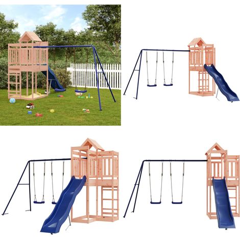 Aire de jeux d'extérieur bois massif de douglas - Aire De Jeux Enfant - Jeux Extérieur - Jouet Bois - Toboggan - Balançoire - Home & Living (1/5)