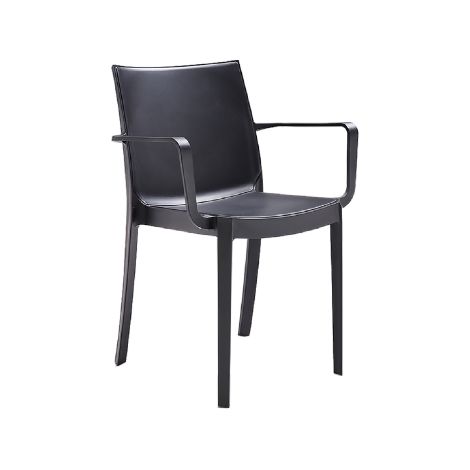 Victoria sedia impilabile in polipropilene antracite con braccioli e piedini antiscivolo cm 58x55x82 h per interno ed esterno