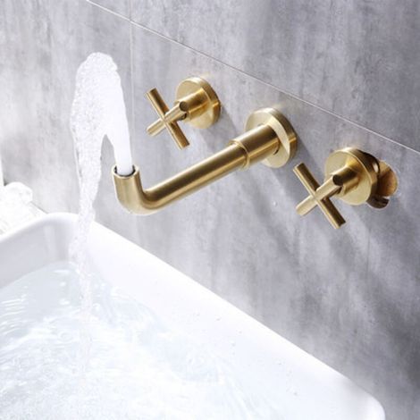 Robinet de lavabo intégré, or brossé (1/2)