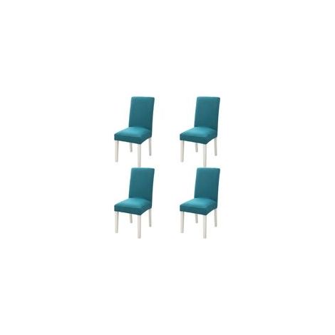 Set of 4 Dining Chair Covers Stretch Chair Covers Soft Chair Slipcover Chair Covers for Dining Room,Turquoise blue (1/5)