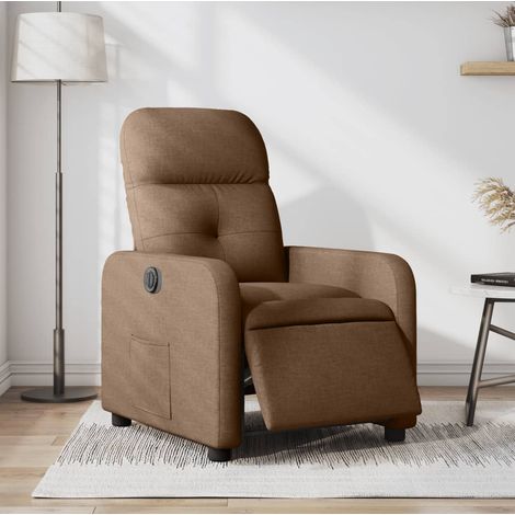 Fauteuil inclinable électrique-Chaise de relaxation-Fauteuil Relax Marron Tissu 300529 (1/5)