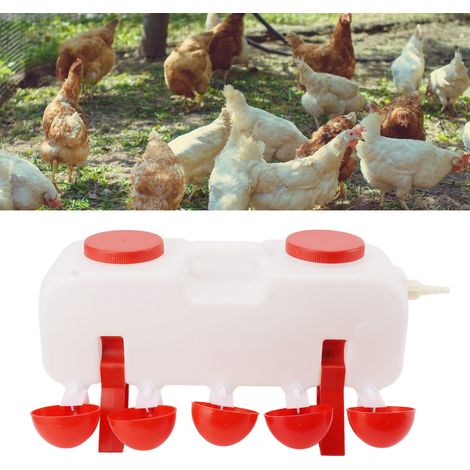 Bebedero automático para pollos con 10 salidas y depósito de agua de 10 litros [Bebedero automático] (1/5)