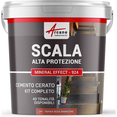 Cemento Cerato Scale - Kit Completo - 2 m² (in 2 strati) Rosa Arancione Papaya - ARCANE INDUSTRIES