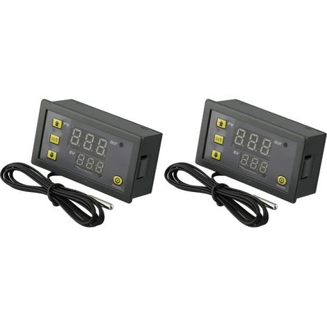 W3230 Paquete de 2 controladores digitales de temperatura de CA de 5V-24V con sensor para refrigerador/congelador de fermentación doméstica (24V) (1/5)