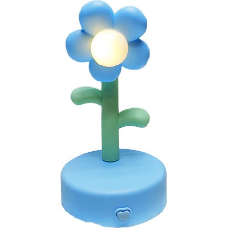 de table décorative bleue veilleuse florale mignonne lampe