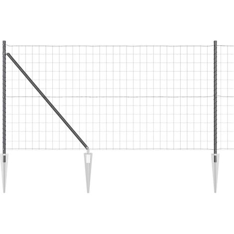 Maison Exclusive - Schweißdrahtzaun mit Spikes 10 x 1 m (B x H)