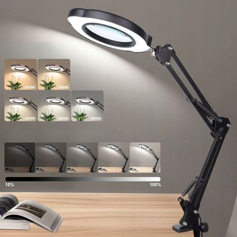 LAMPE DE BUREAU LED, ATELIER, COSMÉTIQUE, LOUPE, RÉGLABLE (1/4)