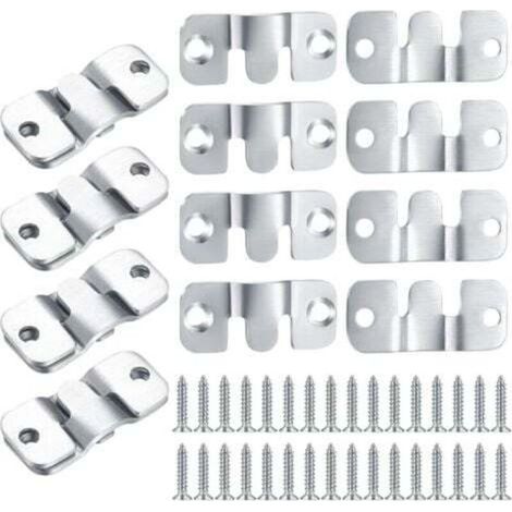 16 Pièces Support Montage Encastré Dissimulé, Supports Suspension Emboîtement Robuste, Connecteur de Meubles, Matériel Suspension Mural Acier Inox Suspendu pour Photos, Miroirs, Sffichage d'image (1/4)