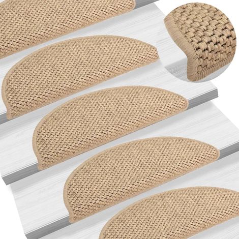 Tapis d'escalier autocollants 15 pcs,Marchettes d'escalier,Protections d'escalier 56x17x3 cm Sable DVNEI980219 (1/5)