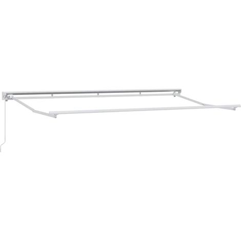 Cadre d'auvent Réglable Blanc 4 x 2 m Acier (1/5)