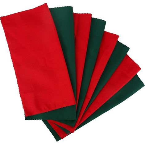 Serviettes de Table en Tissu de Noël 8 Pièces Rouges et Vertes, Serviettes Réutilisables pour Dîner, Décoration Salle à Manger de Noël, Maison, Fête, Hôtel, 48 cm (1/5)