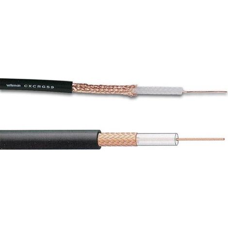 CABLE COAX RG-59 B/U MIL NOIR VELLEMAN CXCRG59