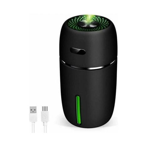 1 Stück Kinder-Luftbefeuchter mit zwei Sprühmodi, leise, mit 7-farbigen LED-Leuchten, tragbarer USB-Luftbefeuchter für zu Hause, 200 ml (schwarz) (1/4)