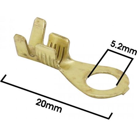 10 Cosse à œillet laiton rondes NON isolée Ø5.2mm pour moto cyclo (1/3)