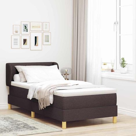 Boxspringbett mit Matratze Dunkelbraun 80 x 200 cm Stoff