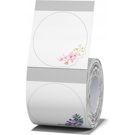 Etichette adesive NIIMBOT 41mm FIORI ROTONDI TRASPARENTI 170 pezzi B21/B3S/B1 (1/3)