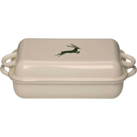 Riess sartén con tapa 37/26 Country ciervo esmalte verde