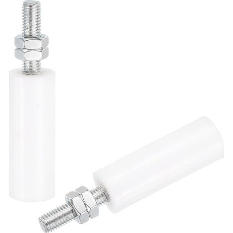 Galet Guide Portail Coulissant 30x80mm, M12 Roulette Nylon Guide Sol Porte Grange Coulissante, Roue Universel Guidage Support Portail, Blanc (1/5)