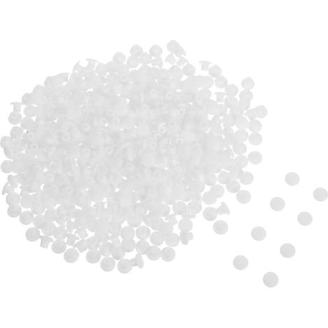 PRETYZOOM Lot de 500 embouts décoratifs ronds en plastique blanc (1/5)