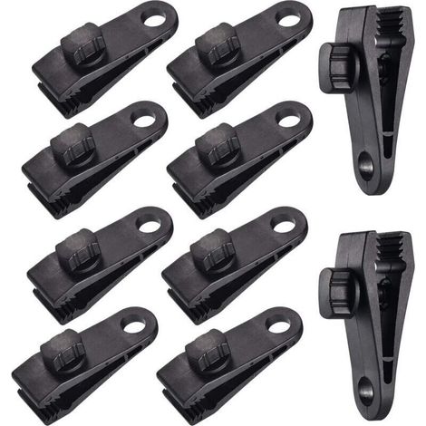 10 Sets Clip de Bâche Tente Pince Bâche Auvents Clip, Pince à Bâche, Pince pour Tente, pour Tente Voiture, Bâche, Auvents, Camping (1/4)