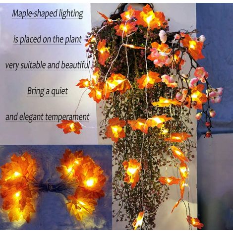 20 lumières LED Halloween, guirlande de décoration murale, plantes artificielles pour escaliers [Classe énergétique A++], 3 mètres