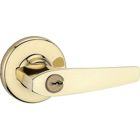 Verrou à poignée sphérique pour porte intérieure en bois, serrure à boule universelle, ancienne maison, finition dorée, [pêne 5cm=entraxe 60mm], 35-45mm, avec clé, adaptable (1/3)