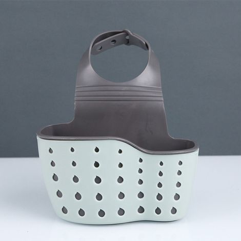 Soporte para esponja de fregadero, jabonera colgante, soporte para esponja multifuncional extraíble con correa ajustable.