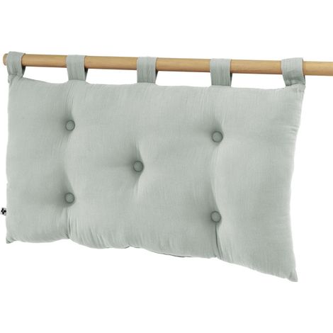 Tête de lit "Gaïa" 5 boutons avec passants 50 x 80 cm "Gaze de Coton" - Gaïa Eucalyptus - Gaia Eucalyptus - (1/3)