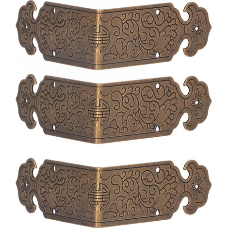 10er-Set 5 cm Eckenschützer aus chinesischem Antik-Kupfer, Tischkantenschutz, Eckenschutz für Möbel, Dekoration, Bronze (1/5)