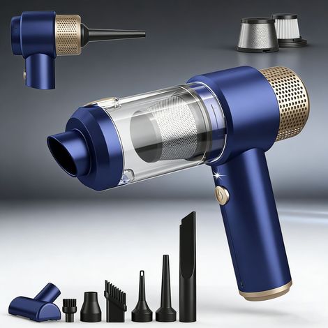 Mini-Akku-Handstaubsauger fürs Auto – Leistungsstarke 16000 Pa Saugkraft, handliches Design mit LED-Licht, 7-in-1-Funktion, Doppelfiltration.