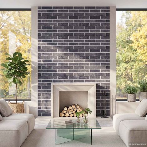 Panneaux muraux 10 pc 100 x 50 cm Noir et gris Mousse EPS (1/5)