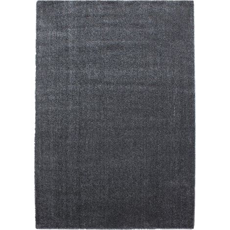 Tapis salon et chambre 240x340 gris rectangle tissé motif uni SOULA (1/2)