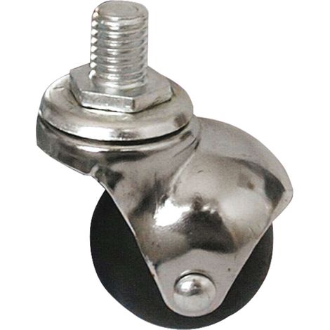 Utilia Ruota Girevole Per Mobili Cuffia Cromata Mm. 40-Perno M8X15 - 4 Pz