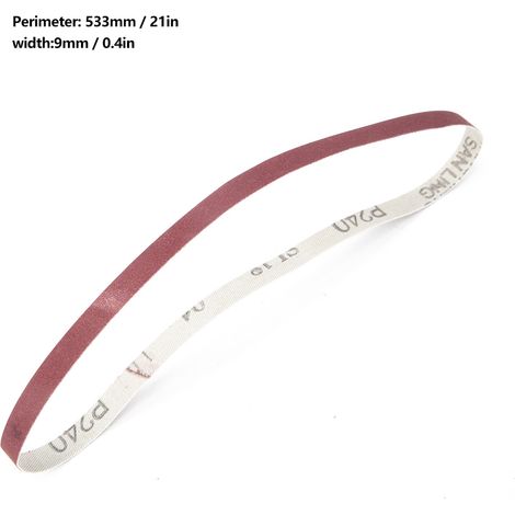 10 bandes abrasives en oxyde d'aluminium pour ponceuse, 533 x 9 mm (grain 240) (1/3)
