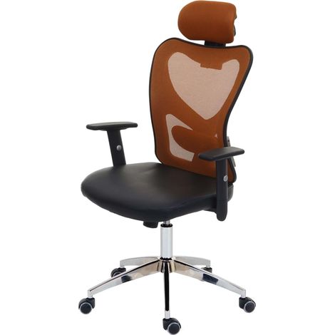 Fauteuil de bureau professionnel Atlanta, fauteuil pivotant de direction Fauteuil de bureau, similicuir, brun (1/5)