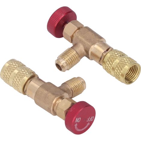 2 Vannes Contrôle Réfrigération – Filetage Mâle 1/4SAE Femelle 5/16SAE pour R410A, Accès Praticable pour Maintenance Climatisation