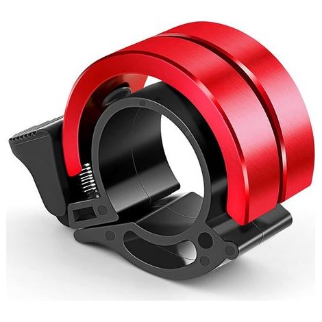 Sonnette de vélo, accessoire pour vélo, pour une sécurité accrue à vélo, son puissant (90 dB), Ø 22,2–22,5 mm, rouge (1/5)