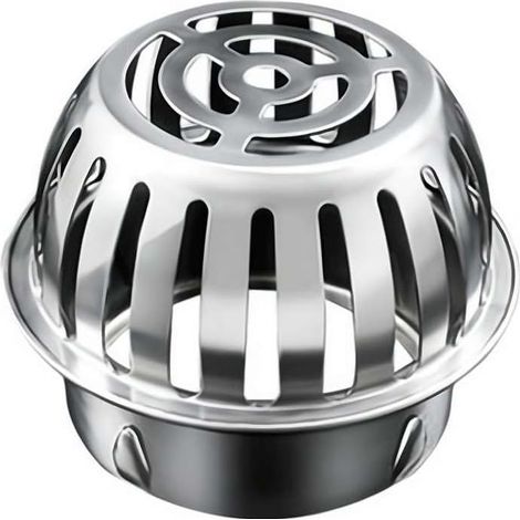 Grille d'évacuation ronde extérieure pour atrium, couvercle de dôme d'évacuation de toit en acier inoxydable, crépine anti-obstruction (83 mm) (1/5)