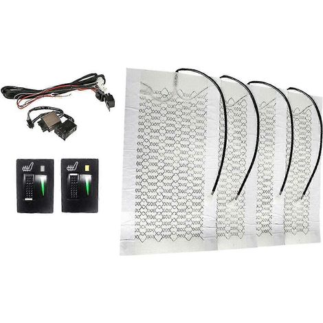 Lot de 4 coussins chauffants 12 V pour voiture, avec interrupteur à 5 niveaux et 2 molettes, pour Prado et Yaris. (1/5)