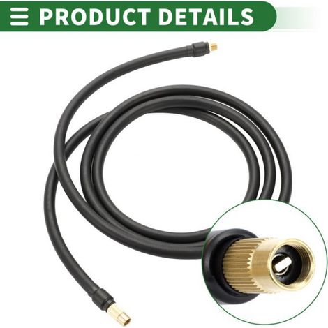 Tuyau de gonfleur pneu Tube De Rallonge Universel Adaptateur De Valve De Pneu 200cm M8X0.8 Connecteur En Caoutchouc Doré (1/5)