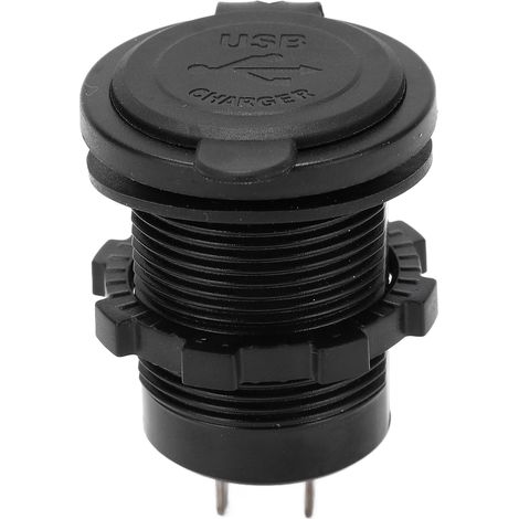 Chargeur de voiture modifié avec deux ports USB 2,4 A (1 entrée, 2 sorties). Conception étanche, noir mat avec rétroéclairage. (1/5)