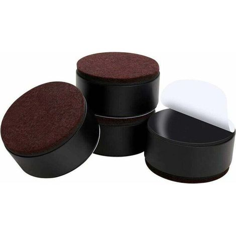 Pied de meuble 3cm contremarche de meuble en acier au carbone, contremarche de lit en acier au carbone 6cm, contremarche de meuble pour hauteur de meuble 3cm, rond noir (1/5)