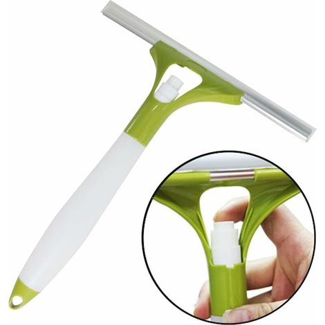 Raclette De Douche,Vitre Raclette, Raclette de Douche en Silicone avec Bouteille de Pulvérisation Matériel de Nettoyage Ménage, pour Miroir, Nettoyage en Verre (Plastique, Vert, 26cm) (1/5)