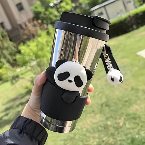 Mug à café Panda isotherme en céramique et acier inoxydable SUS316 (1/5)