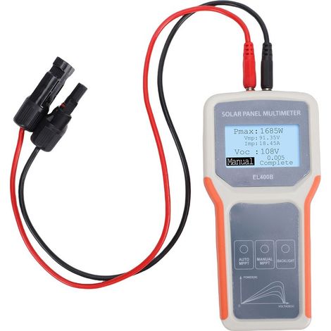 Testeur Panneaux Solaires - Multimètre MPPT 5-400 W - Écran LCD - Pour Dépannage Systèmes Photovoltaïques - 1 Pièce (1/5)