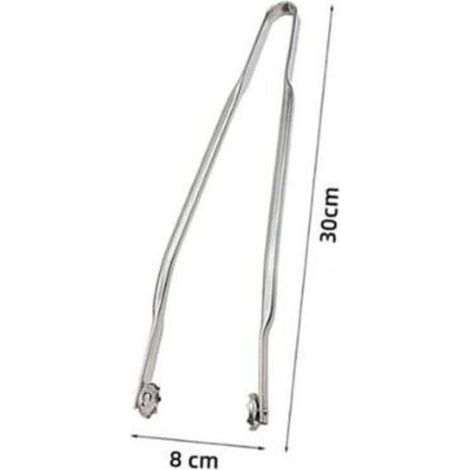 Pince à barbecue réversible en acier inoxydable 30 cm, idéale pour saisir et tourner saucisses, merguez et autres viandes sur grille ou plancha (1/4)
