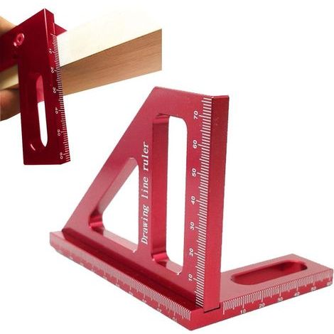 Lineal für die Holzbearbeitung aus Aluminiumlegierung, rechtwinkliges Werkzeug, verstellbares Zeichenlineal für die Holzbearbeitung