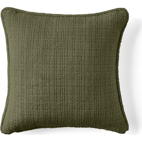Miro - coussin - en velours texturé - 40x40 cm - vert olive (1/4)